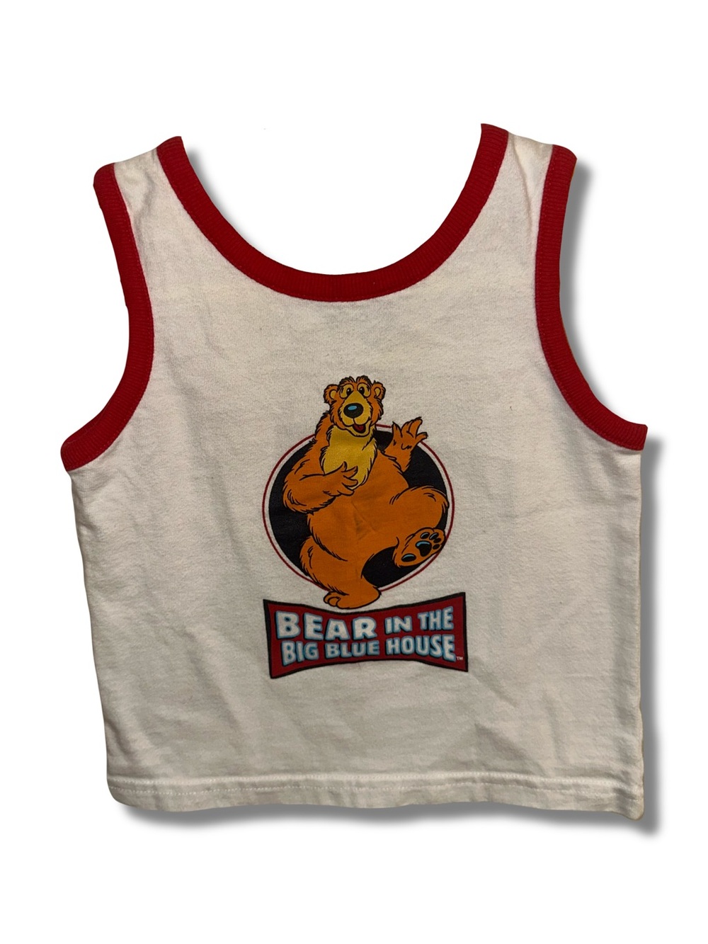 Vtg Bear In The Big Blue House Cotton Ringer Tank